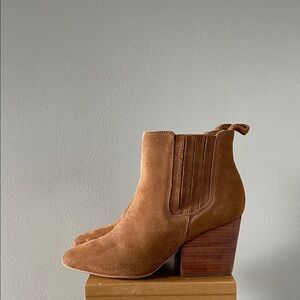 Able Tan Suede Ankle Booties